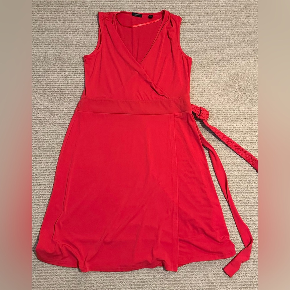 Esprit Red Sleeveless Wrap Dress